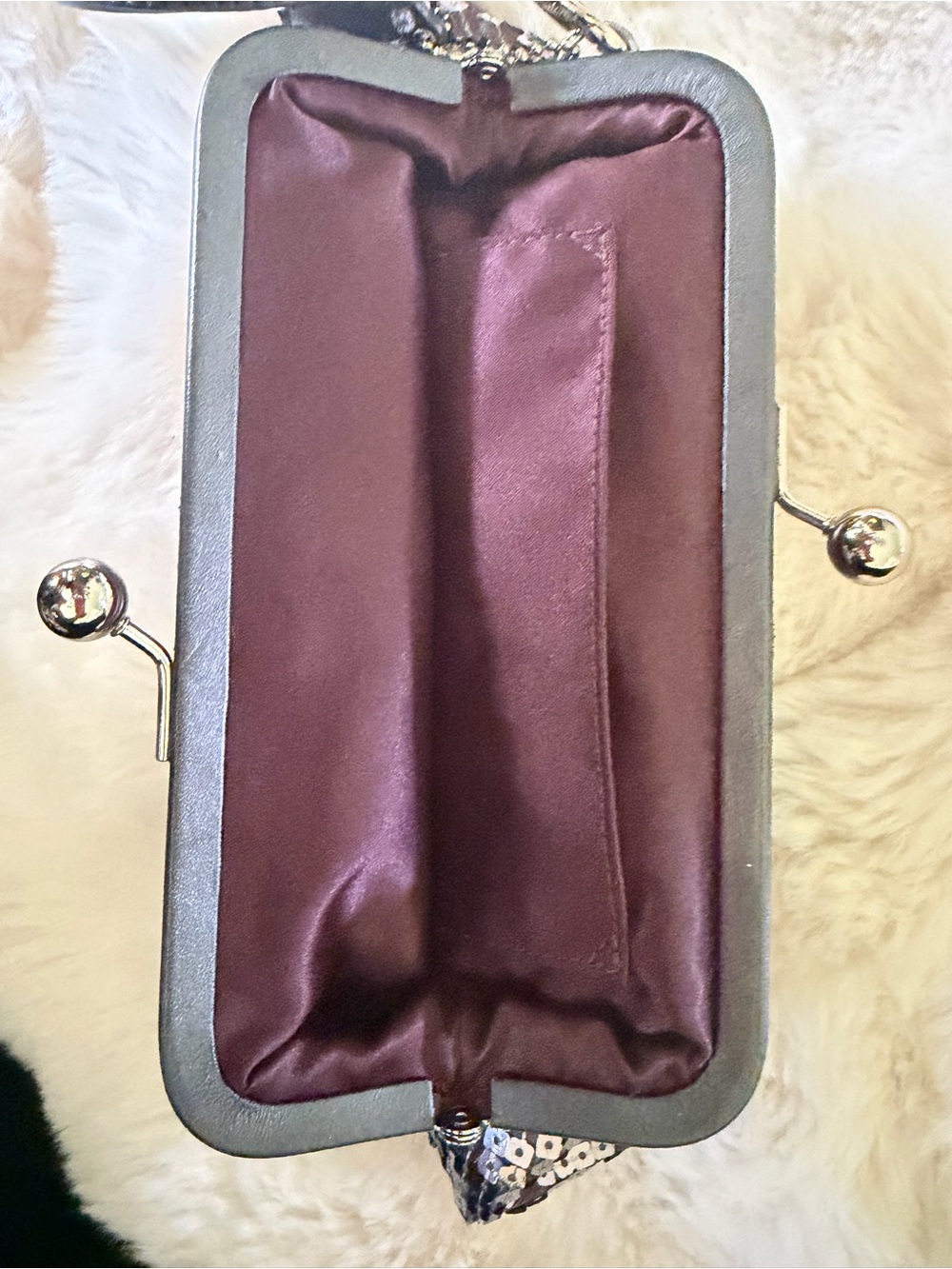 Coach Silver Sequin Kiss-Lock Clutch - Picture 5 of 9